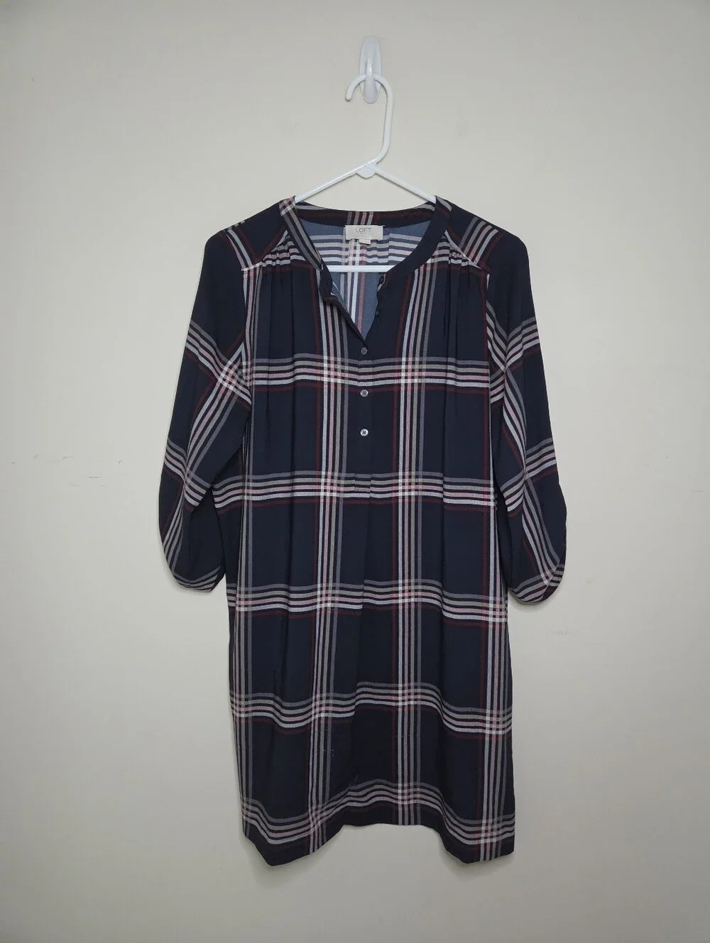 Women's Loft Outlet  Plaid Dress Sz Petite Medium